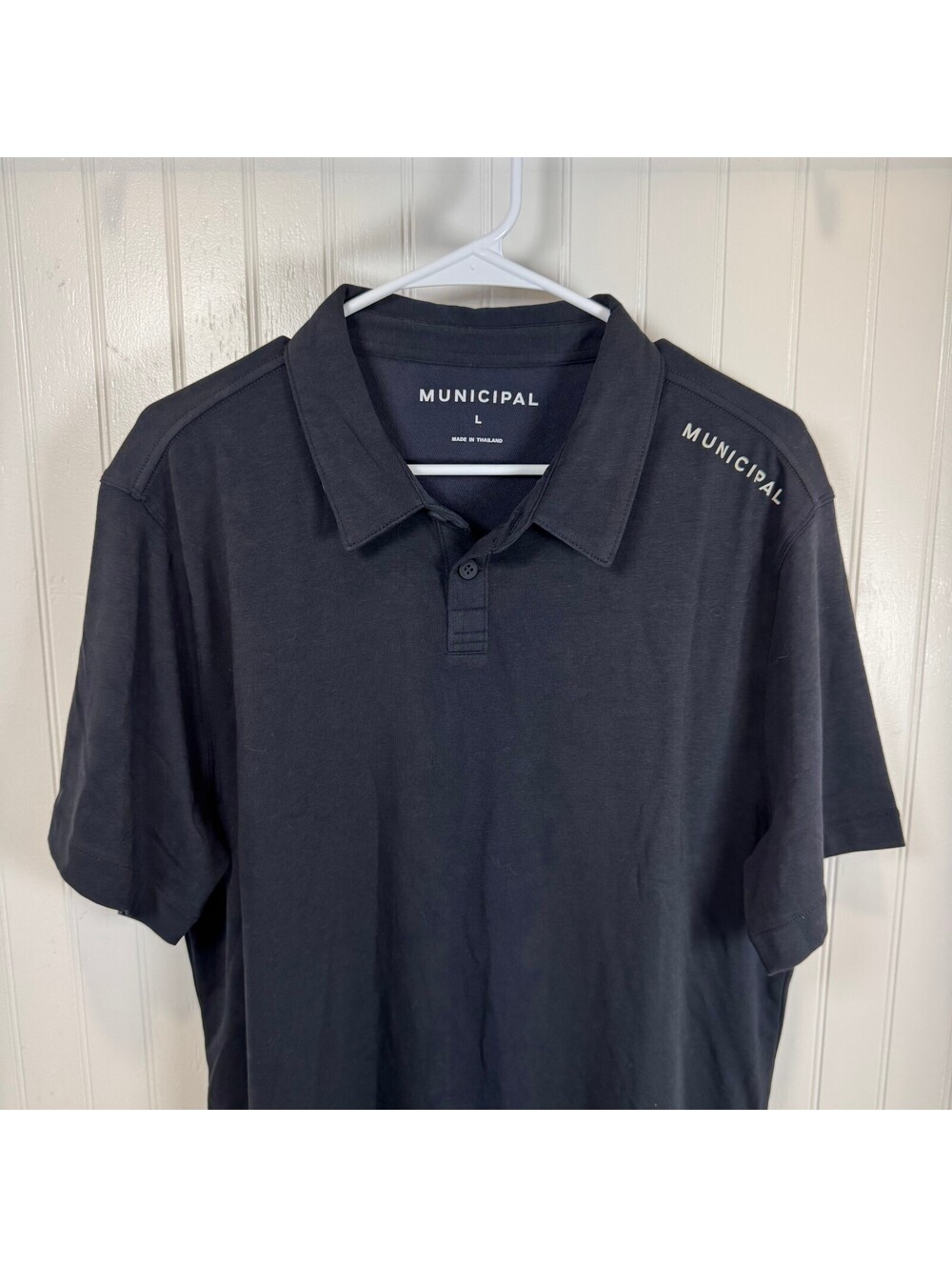Municipal Men's Black Golf Performance Work Out Polo Shirt Size Large